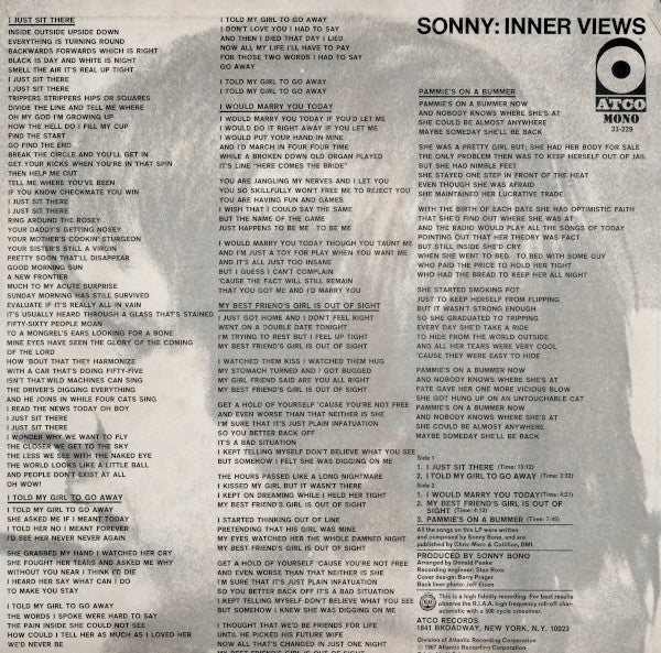 Sonny - Inner Views (VG+) (Vinyl LP)