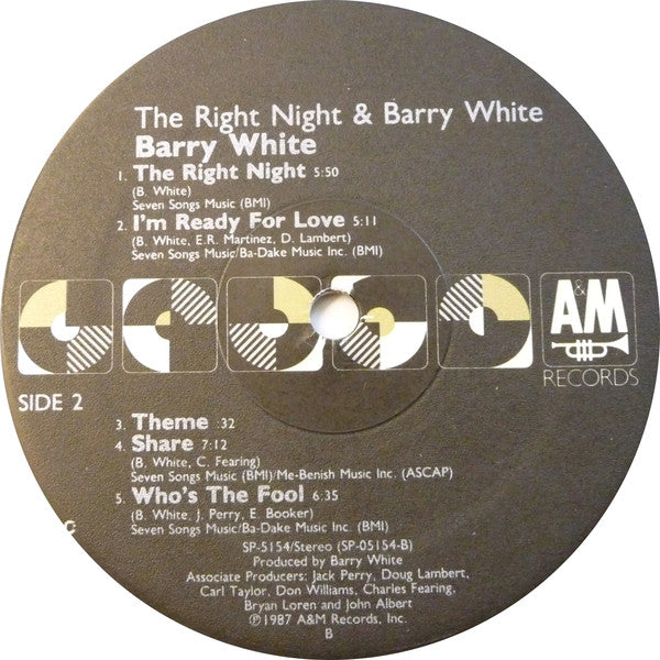 White, Barry - The Right Night & Barry White (Vinyl, VG) (Vinyl LP)
