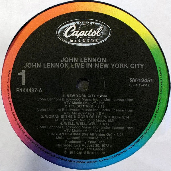 Lennon, John - Live In New York City (Vinyl, VG+) (Vinyl LP)