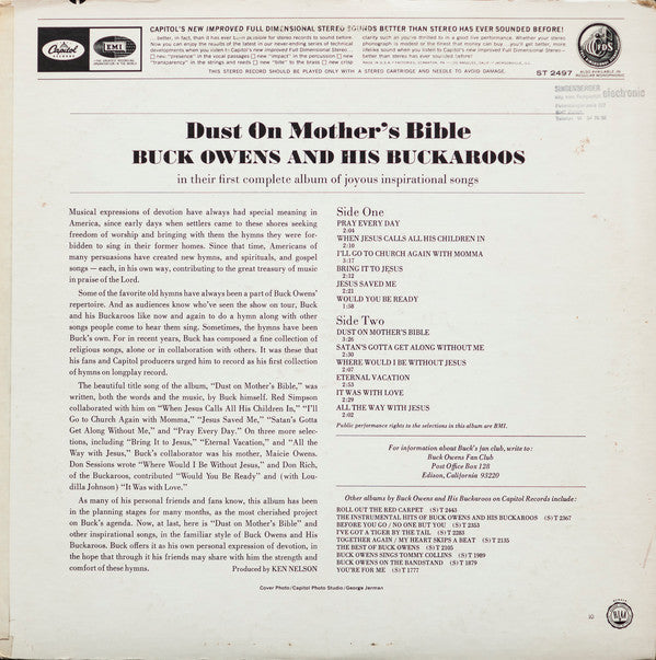Owens, Buck And His Buckaroos - Dust On Mother's Bible (Songs Of Faith And Religion) (VG) (Vinyl LP)
