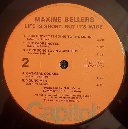 Sellers, Maxine - Life Is Short, But It's Wide (VG+) (Vinyl LP)