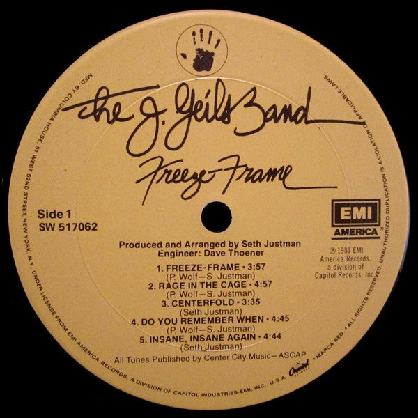 Geils, J. Band - Freeze Frame (Vinyl, VG+) (Vinyl LP)