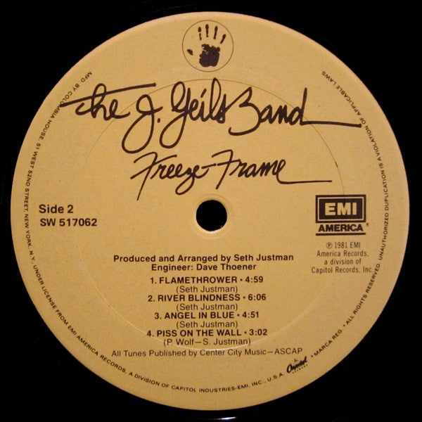 Geils, J. Band - Freeze Frame (Vinyl, VG+) (Vinyl LP)