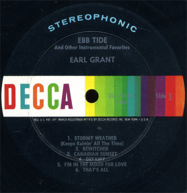 Grant, Earl - Ebb Tide And Other Instrumental Favorites (VG+) (Vinyl LP)