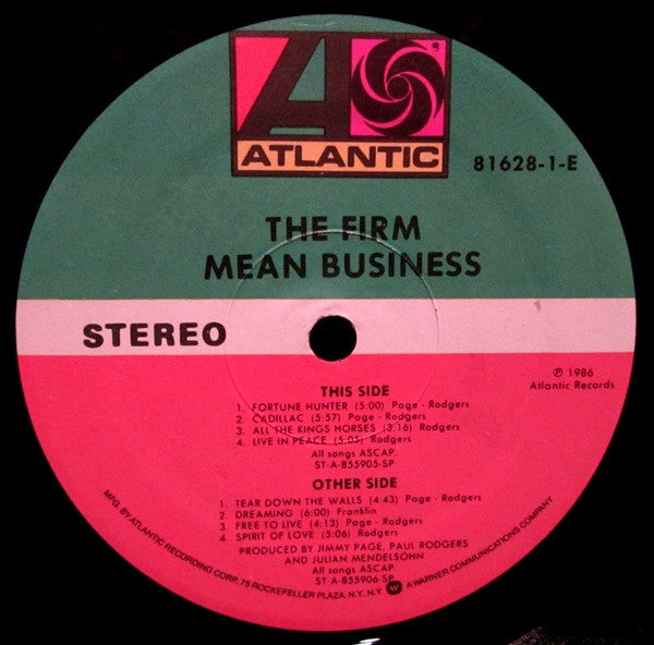 Firm - Mean Business (VG) (Vinyl LP)