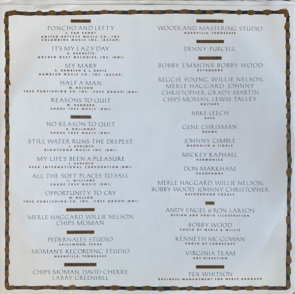 Haggard, Merle & Willie Nelson - Poncho & Lefty (Vinyl, M) (Vinyl LP)