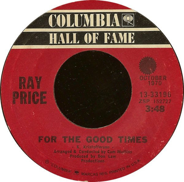 Price, Ray - For The Good Times / I Won't Mention It Again (VG+) (Vinyl LP)