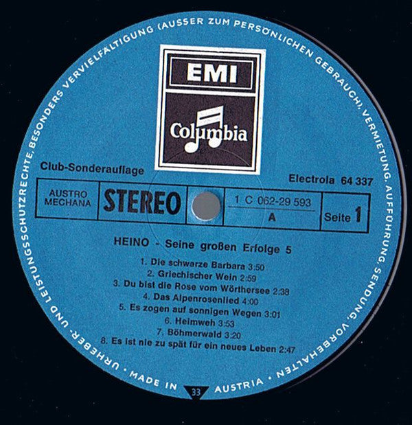 Heino - Seine Großen Erfolge Folge 5 (VG+) (Vinyl LP)
