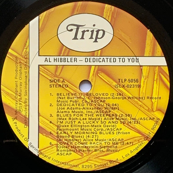Hibbler, Al - Dedicated To You (VG) (Vinyl LP)