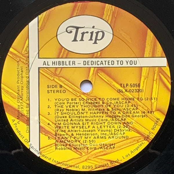 Hibbler, Al - Dedicated To You (VG) (Vinyl LP)