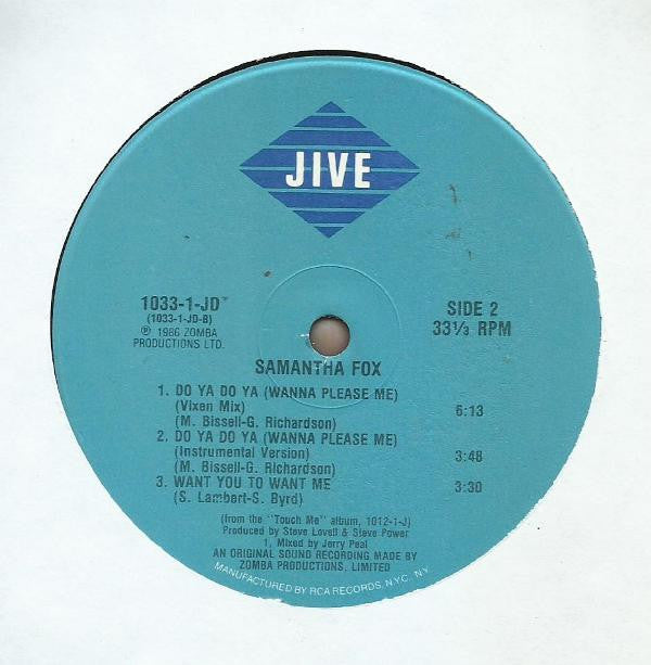 Fox, Samantha - Do Ya Do Ya (Wanna Please Me) (M) (Vinyl LP)