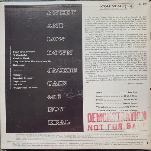 Cain, Jackie & Roy Kral - Sweet And Lowdown (NM or M-) (Vinyl LP)