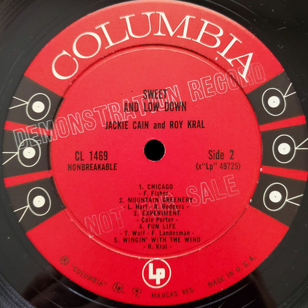 Cain, Jackie & Roy Kral - Sweet And Lowdown (NM or M-) (Vinyl LP)