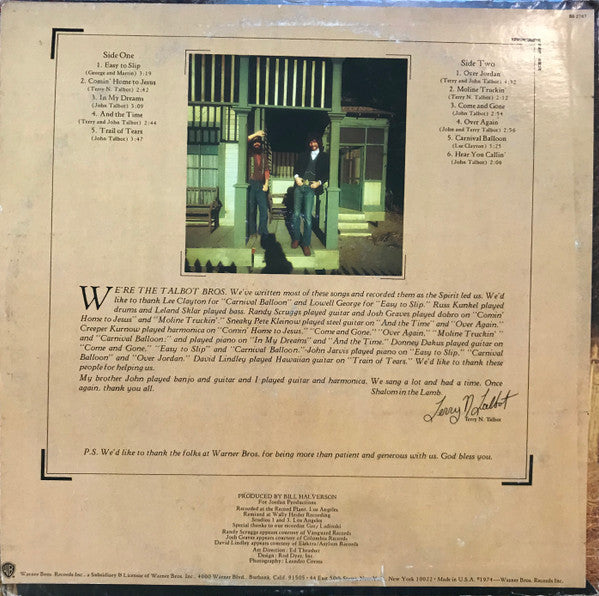 Talbot Bros. - The Talbot Bros. (VG) (Vinyl LP)