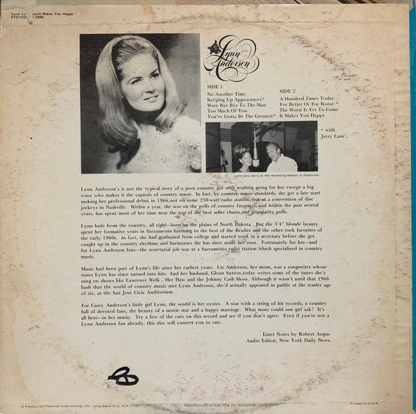 Anderson, Lynn - It Makes You Happy (VG+) (Vinyl LP)