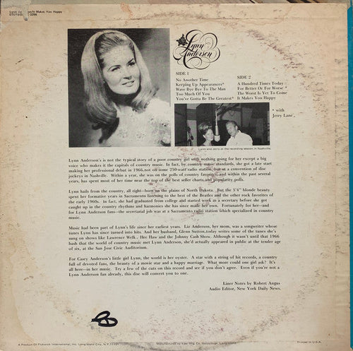Anderson, Lynn - It Makes You Happy (VG+) (Vinyl LP)
