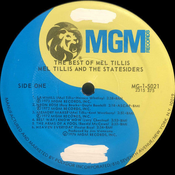 Tillis, Mel And The Statesiders  - The Best Of Mel Tillis And The Statesiders (VG+) (Vinyl LP)