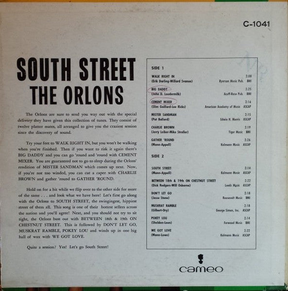Orlons - South Street By The Orlons (VG+) (Vinyl LP)