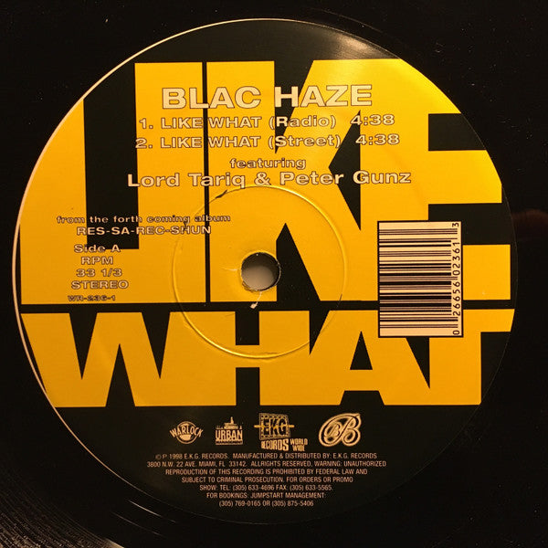 Blac Haze Featuring Lord Tariq & Peter Gunz - Like What (M) (Vinyl LP)