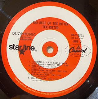 Ritter, Tex - The Best Of Tex Ritter (VG) (Vinyl LP)