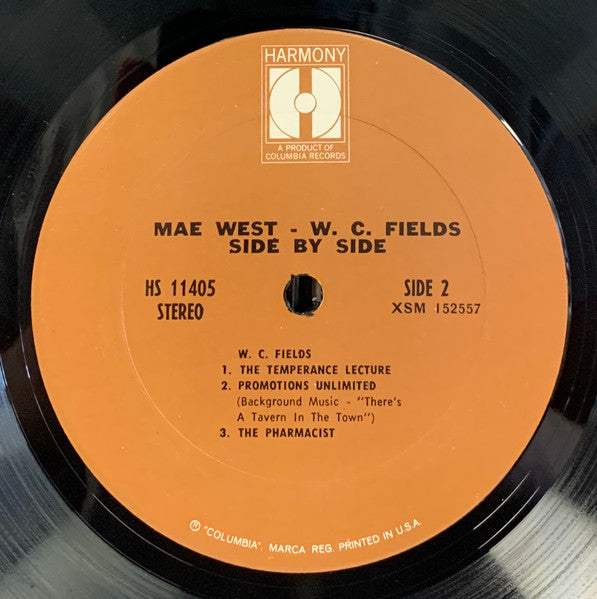 West, Mae & W.C. Fields - Side By Side (VG) (Vinyl LP)