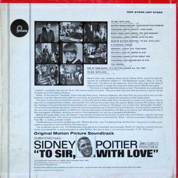 To Sir, With Love Original Motion Picture Soundtrack (Vinyl, NM or M-) (Vinyl LP)