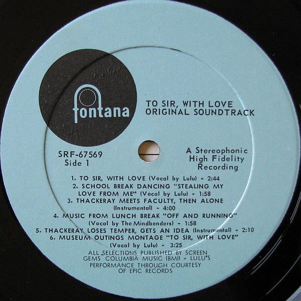 To Sir, With Love Original Motion Picture Soundtrack (Vinyl, NM or M-) (Vinyl LP)