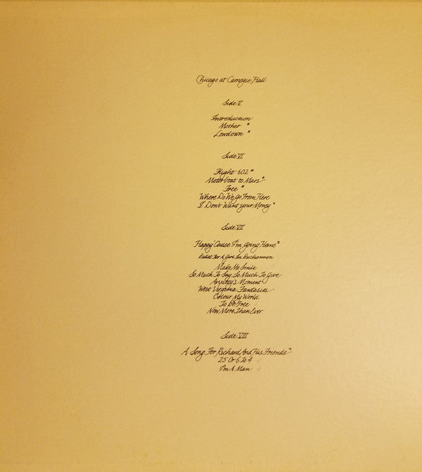Chicago  - At Carnegie Hall: Volumes III And IV (Vinyl, VG) (Vinyl LP)