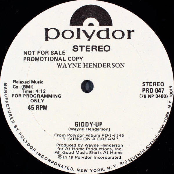 Henderson, Wayne - Hot Stuff / Giddy-Up (VG+) (Vinyl LP)