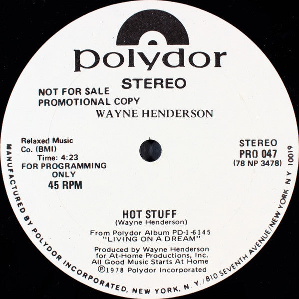Henderson, Wayne - Hot Stuff / Giddy-Up (VG+) (Vinyl LP)