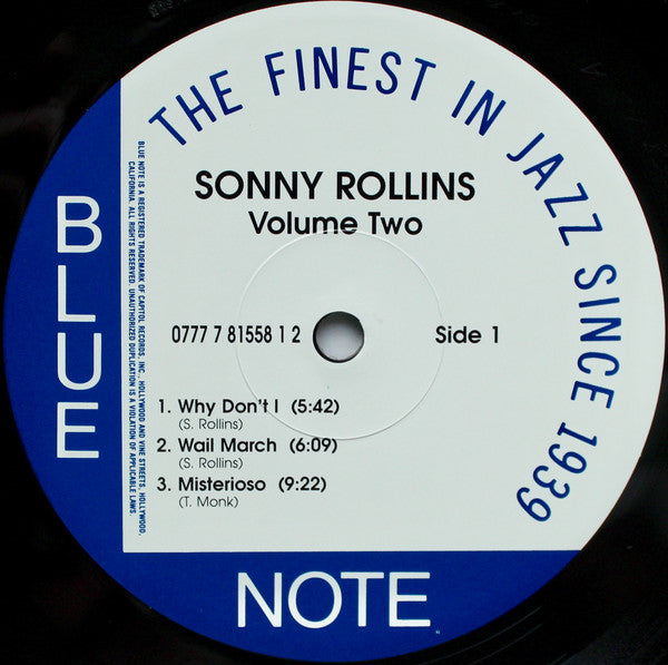 Rollins, Sonny - Vol. 2 (Vinyl, VG+) (Vinyl LP)
