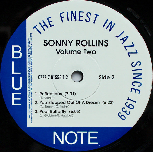 Rollins, Sonny - Vol. 2 (Vinyl, VG+) (Vinyl LP)
