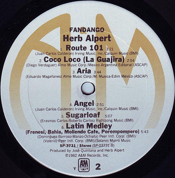 Alpert, Herb - Fandango (VG+) (Vinyl LP)