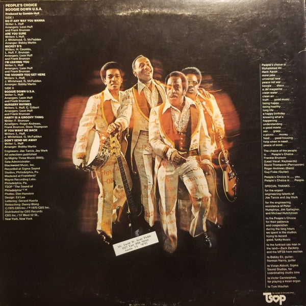 People's Choice - Boogie Down U.S.A. (VG+) (Vinyl LP)