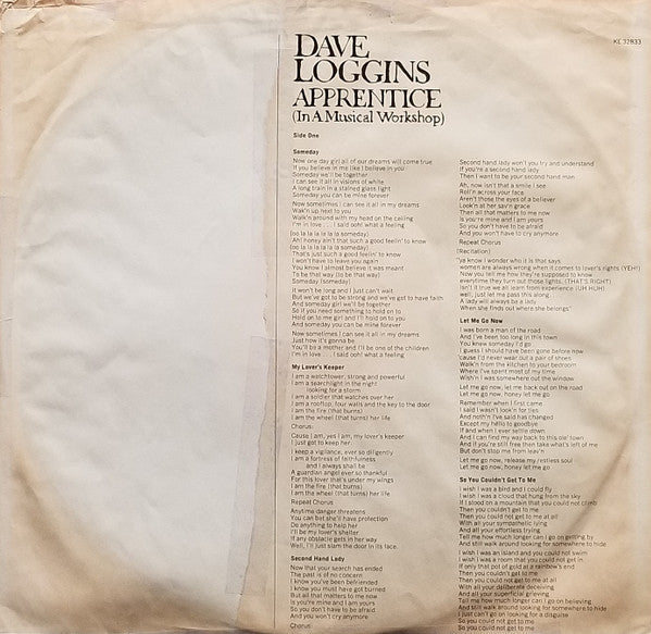Loggins, Dave - Apprentice (In A Musical Workshop) (VG+) (Vinyl LP)