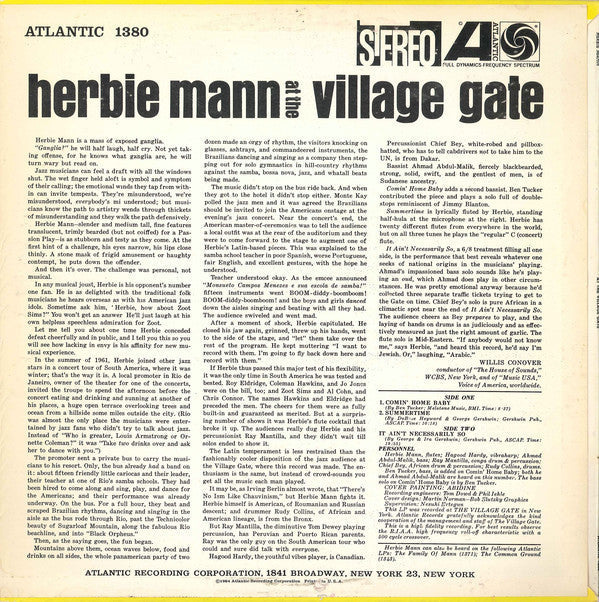 Mann, Herbie - Herbie Mann At The Village Gate (Vinyl, VG+) (Vinyl LP)