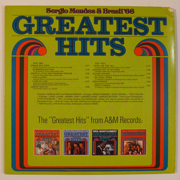 Mendes, Sergio & Brasil '66 - The Greatest Hits (VG) (Vinyl LP)