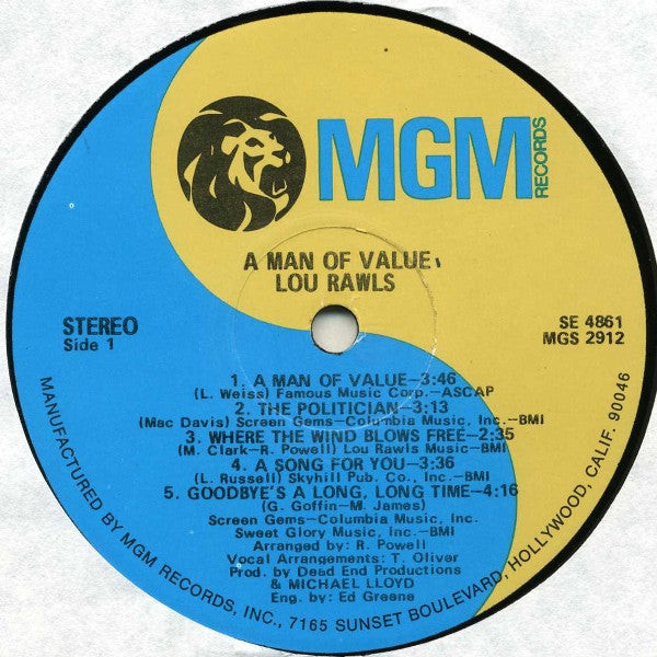 Rawls, Lou - A Man Of Value (VG) (Vinyl LP)