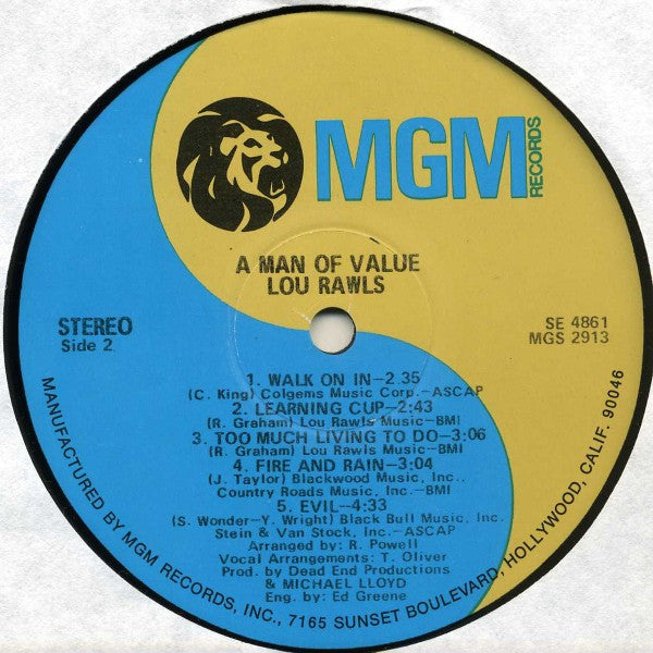 Rawls, Lou - A Man Of Value (VG) (Vinyl LP)