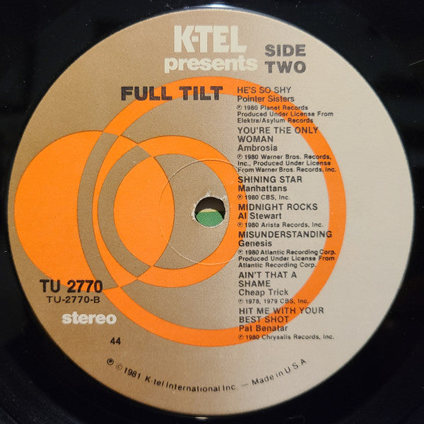 Various - Full Tilt (Vinyl, VG) (Vinyl LP)