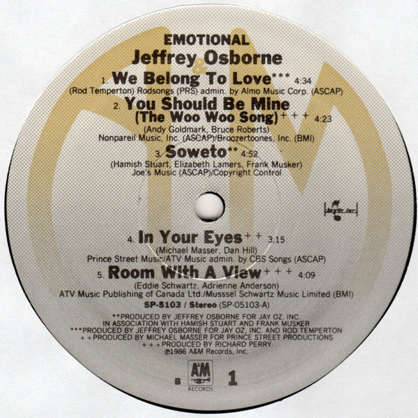 Osborne,Jeffery - Emotional (VG+) (Vinyl LP)