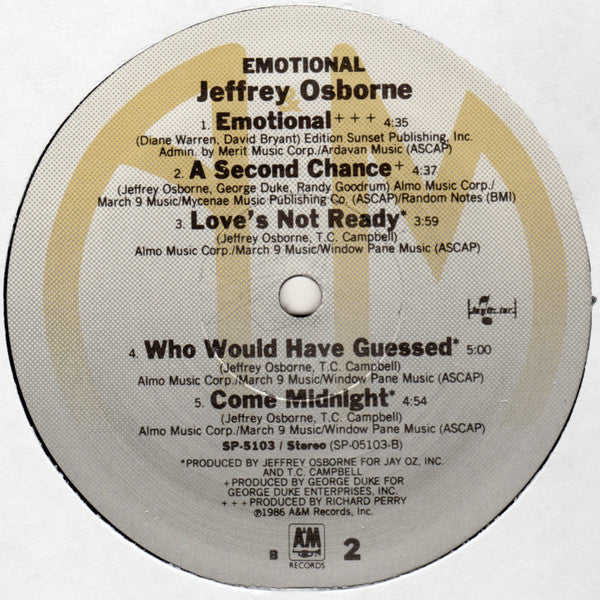 Osborne,Jeffery - Emotional (VG+) (Vinyl LP)