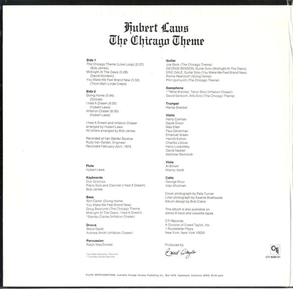 Laws, Hubert - The Chicago Theme (VG) (Vinyl LP)