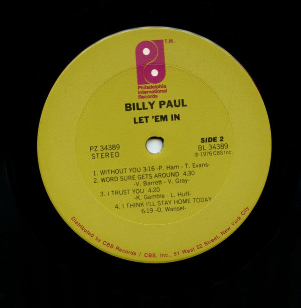 Paul, Billy - Let 'Em In (VG) (Vinyl LP)