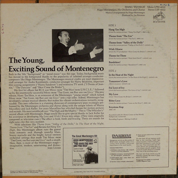 Montenegro, Hugo His Orchestra And Chorus - Hang 'Em High (VG+) (Vinyl LP)