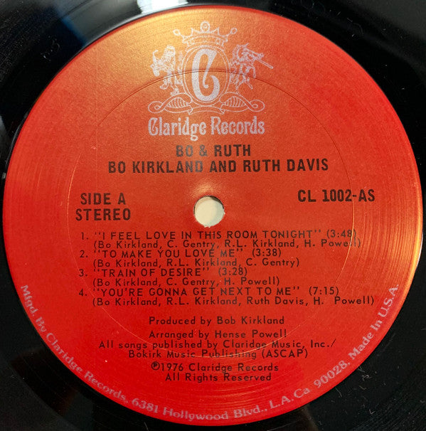 Kirkland, Bo And Ruth Davis - Bo & Ruth (VG+) (Vinyl LP)