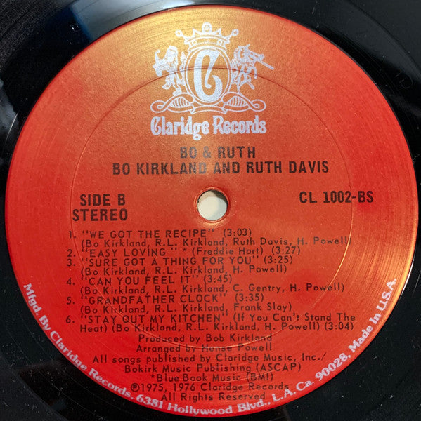 Kirkland, Bo And Ruth Davis - Bo & Ruth (VG+) (Vinyl LP)