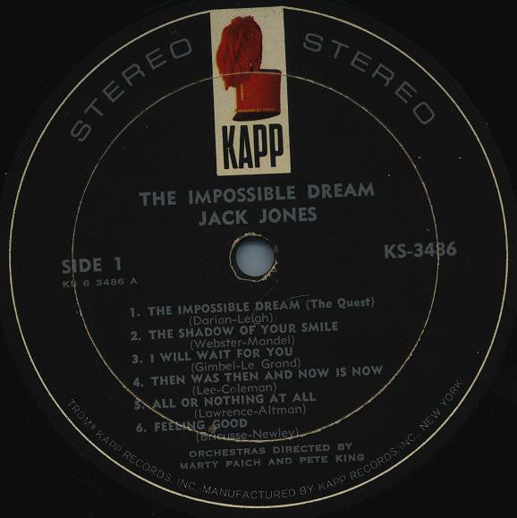 Jones, Jack - The Impossible Dream (VG+) (Vinyl LP)