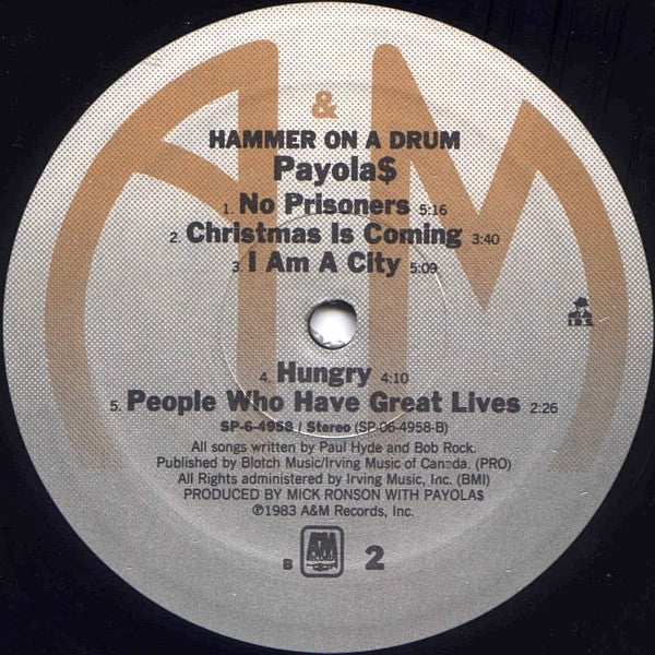 Payola$ - Hammer On A Drum (NM or M-) (Vinyl LP)