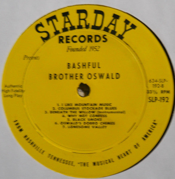 Bashful Brother Oswald - Celebrating 25 Years With Roy Acuff And The Smokey Mountain Boys On The Grand Ole Opry (Vinyl, VG+) (Vinyl LP)